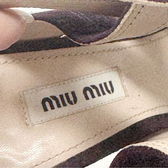 MIU MIU | Deep Purple Suede Strappy Heels Booties Women’s Size 37.5 (7-7.5) - Picture 12 of 12